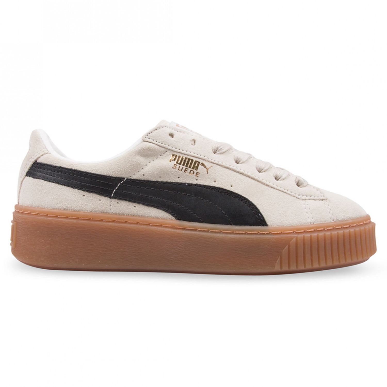 puma suede platform white